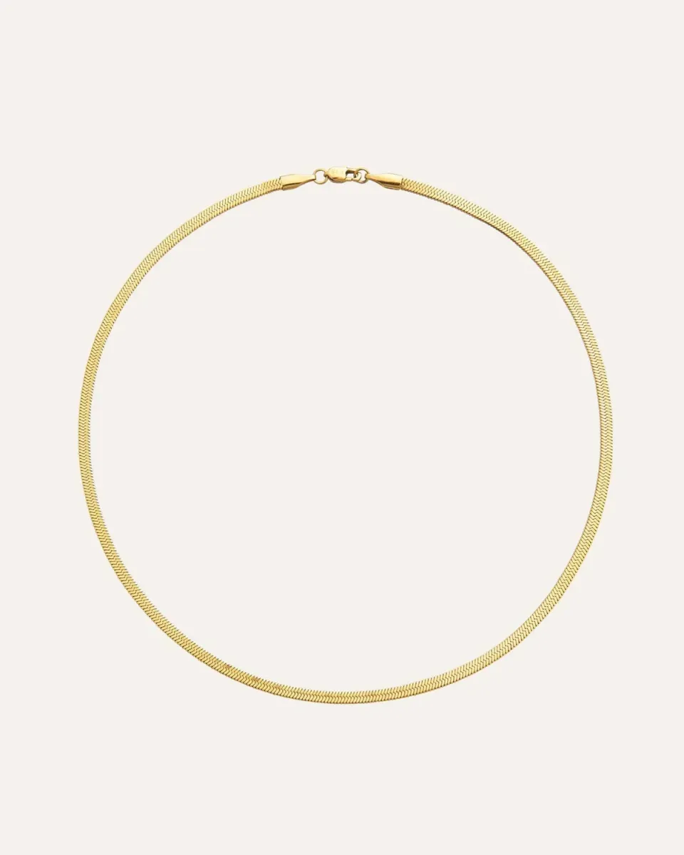 Mockberg Thin Snake Necklace halskjede gull 400mm