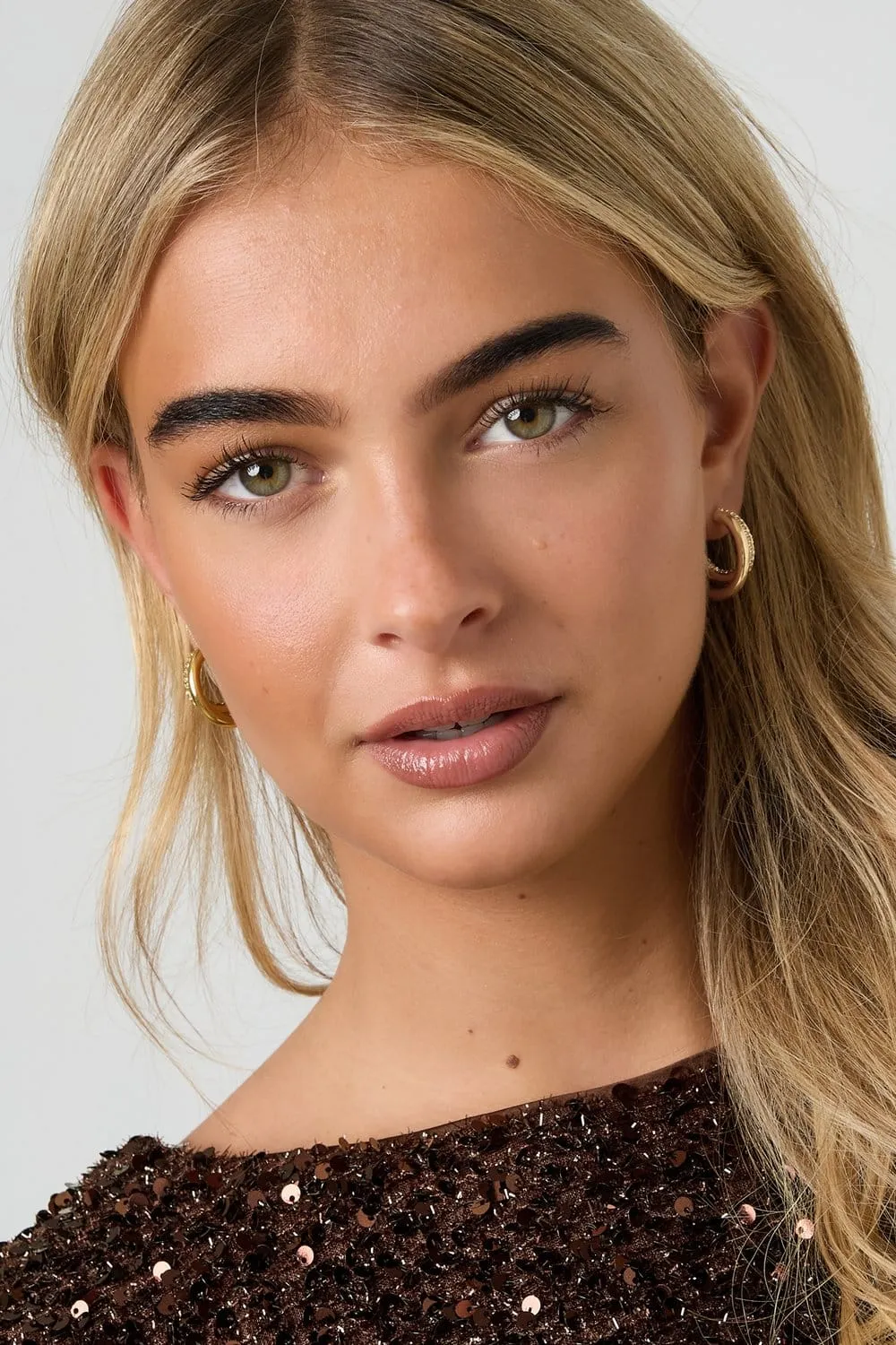 Mea Nani Spark Hoops øreringer gull doble 14K
