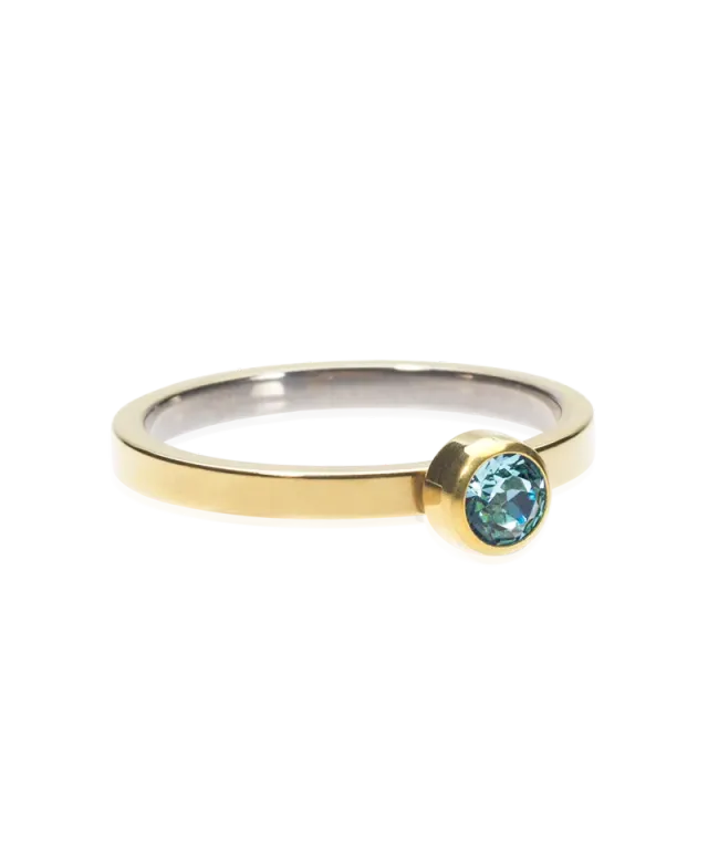Blomdahl Bezel ring aquamarine gull titan 16 mm