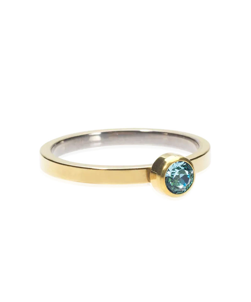 Blomdahl Bezel ring aquamarine gull titan 16 mm