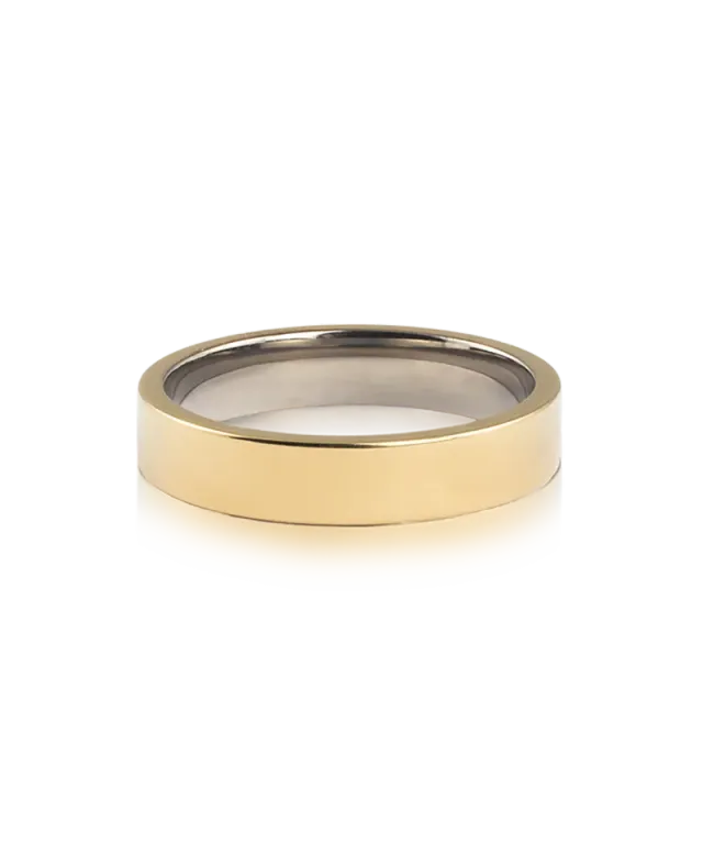 Blomdahl Plain Ring ring gullfarget 18 mm titan