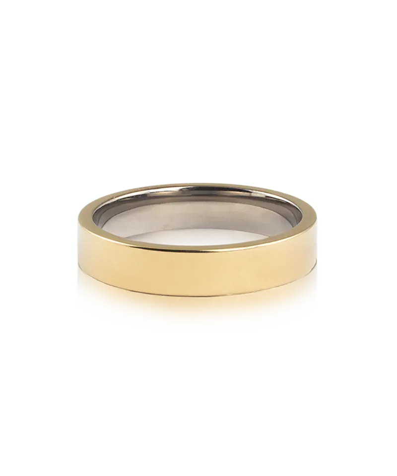 Blomdahl Plain Ring ring gullfarget 18 mm titan