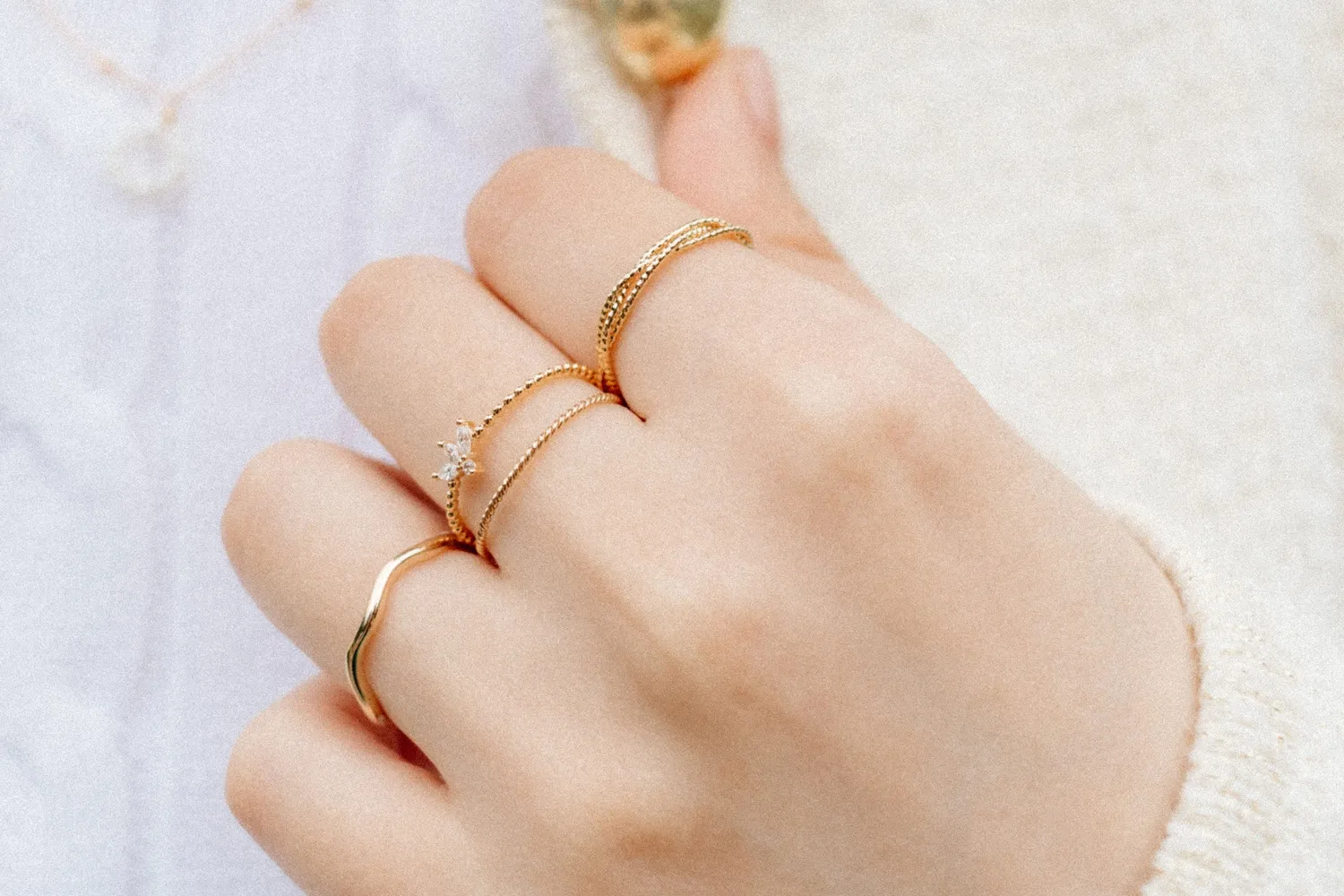 Eremis Amandine ring gullbelagt 18 karat