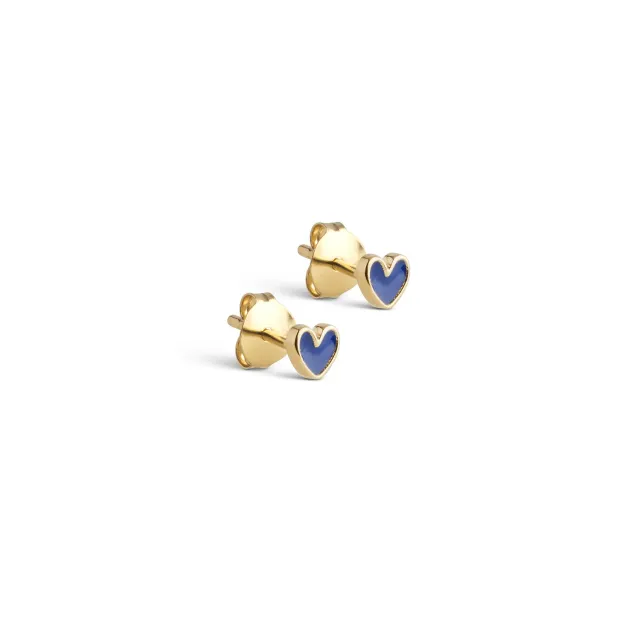 Enamel Amore ørestikker Indigo 4 mm hjerte