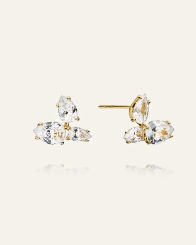 Mockberg Fleur Gold Studs øredobber gull blomst 11 mm