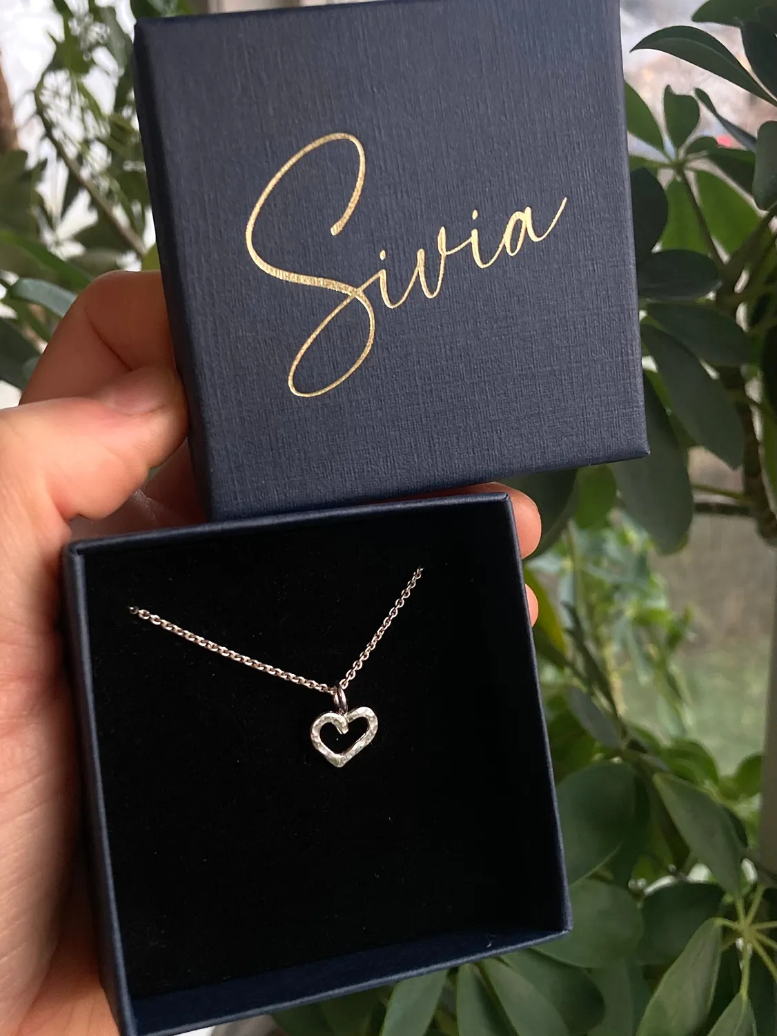 Sivia Åpent hjerte barnehalssmykke forgylt 36 cm