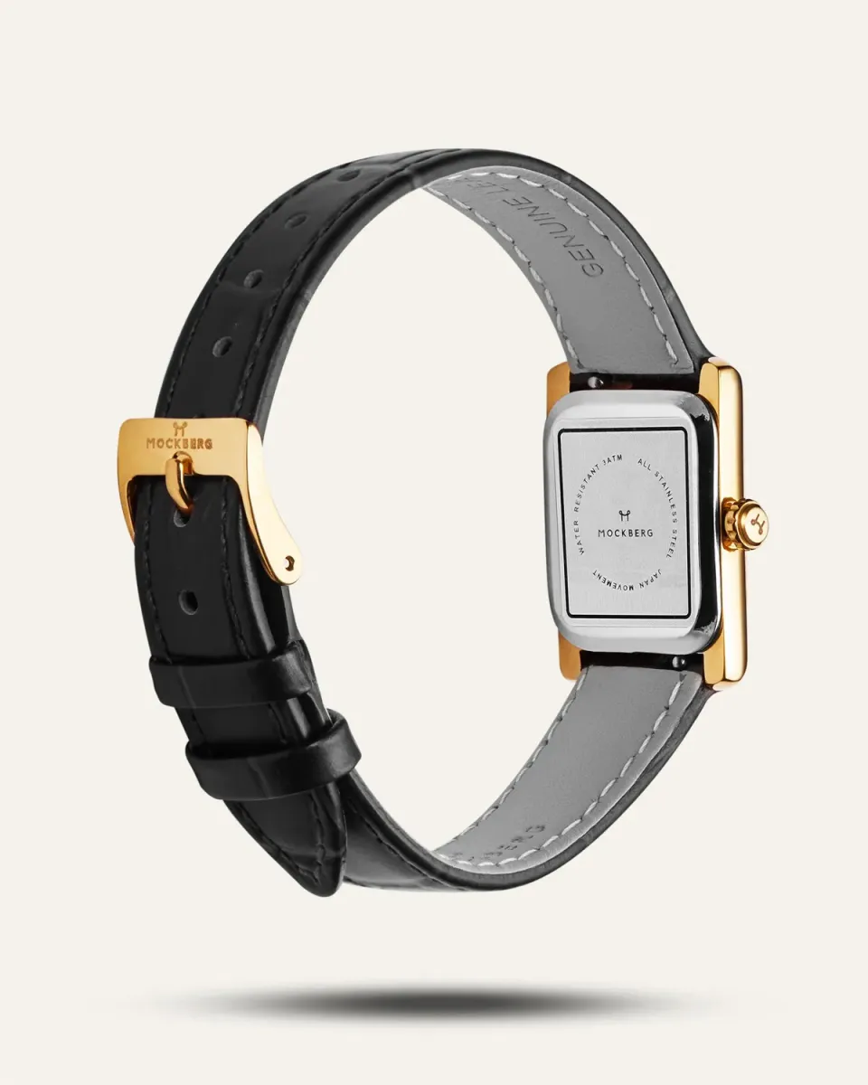 Mockberg Timeless klokkereim svart skinn Standard