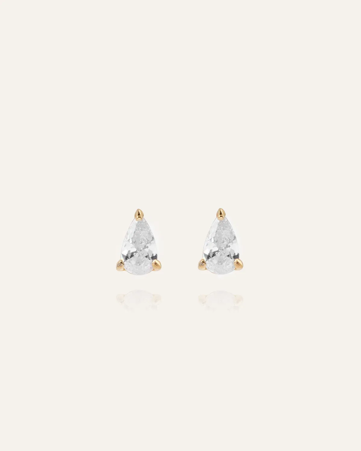 Mockberg Belle White Small Studs øredobber gull hvit