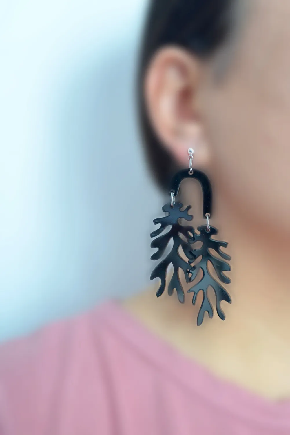 BooandBooFactory Matisse Leaf øredobber svart gull