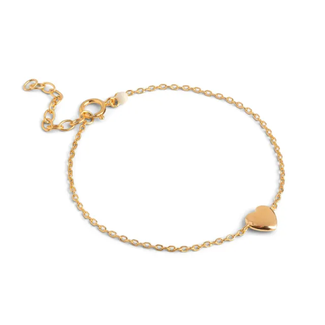 Enamel Amore armbånd 15+3 cm hjerte gull