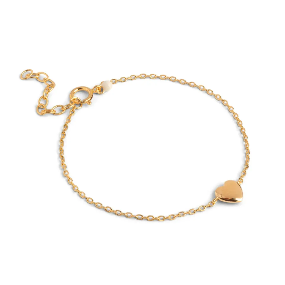 Enamel Amore armbånd 15+3 cm hjerte gull