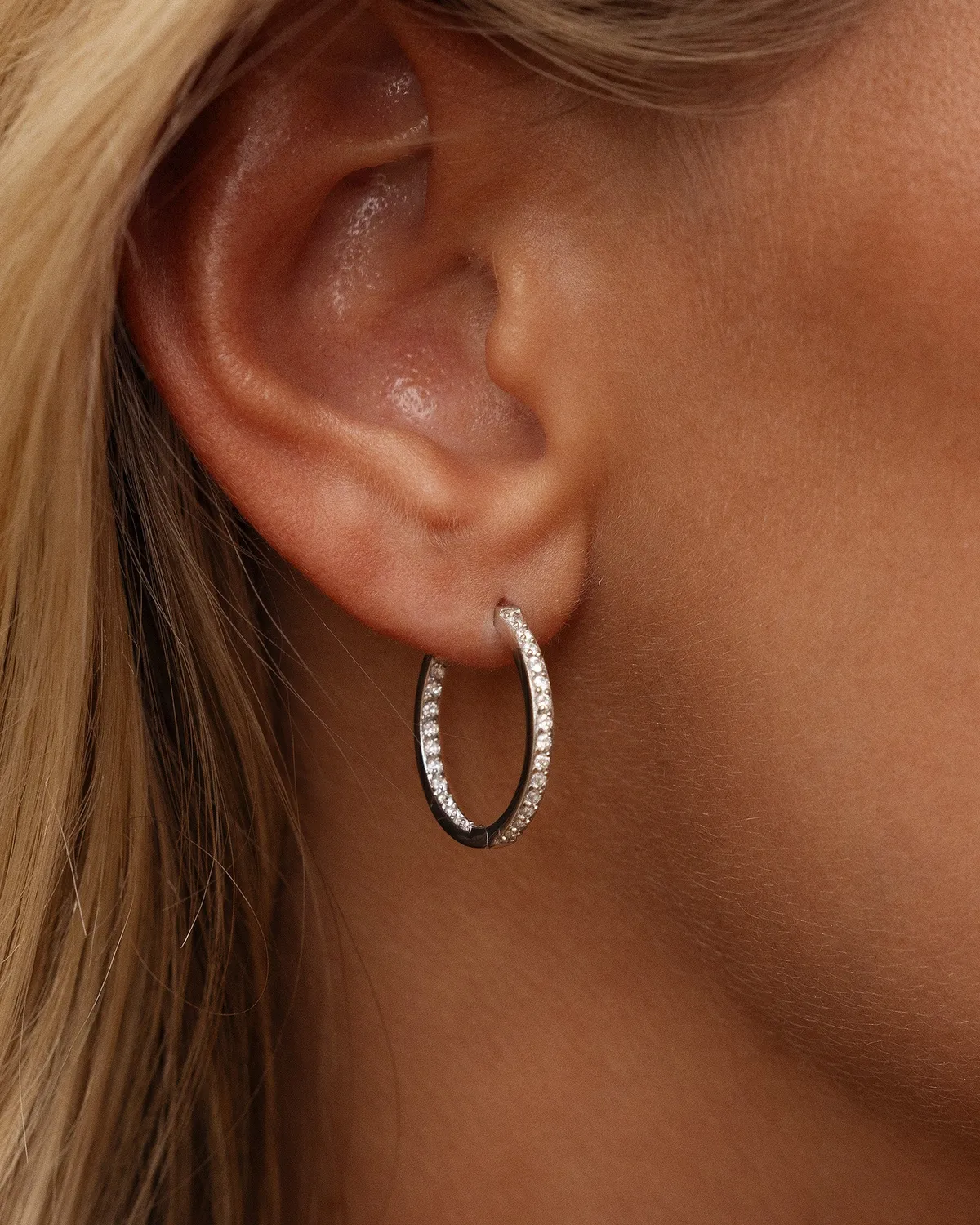 Mockberg Sparkle Large Hoops creoler sølv 20 mm