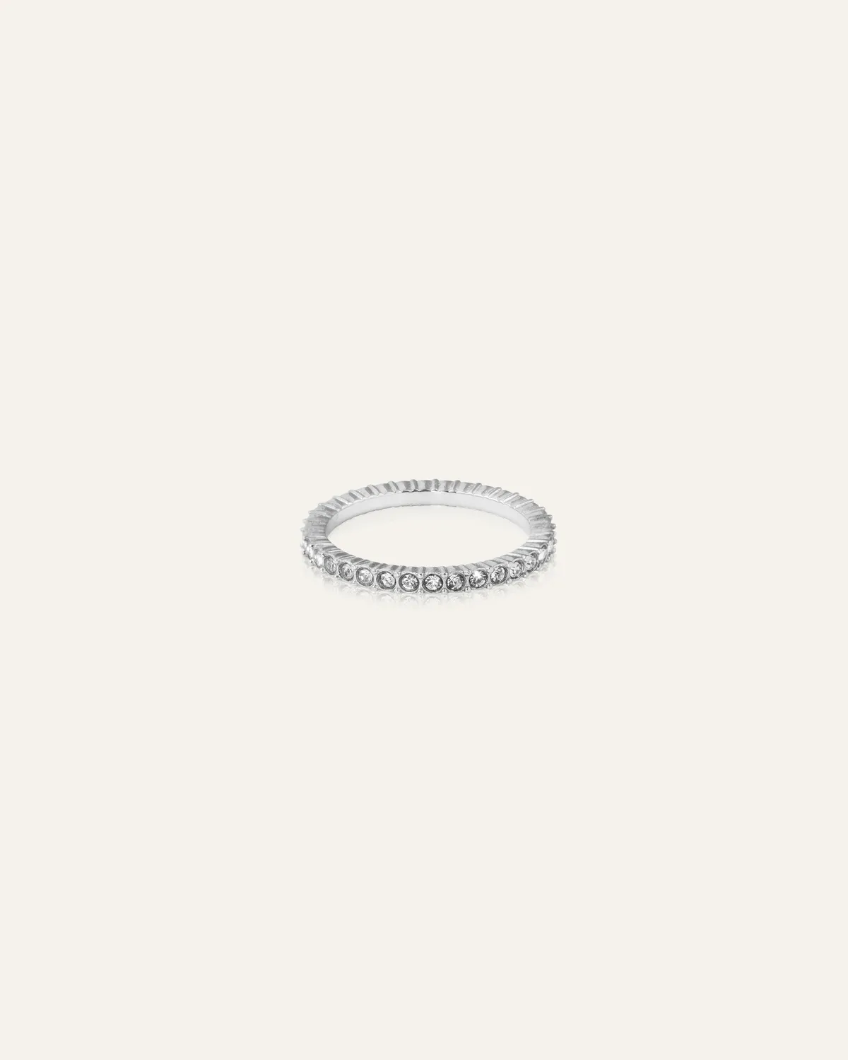 Mockberg Shiny Ring sølv 1,8 mm zirconia stablering