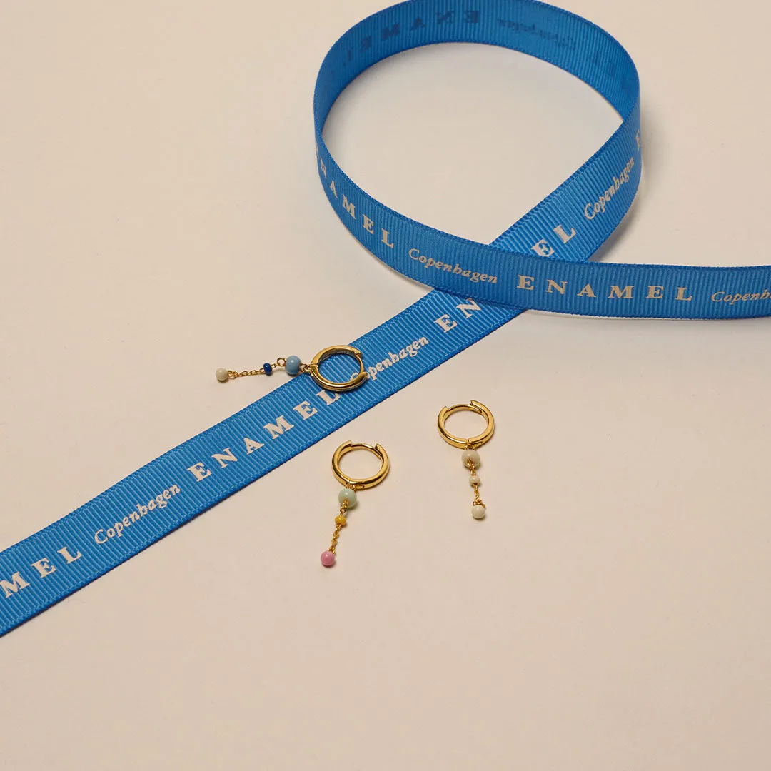 Enamel Lola Bold hoops 12 mm marine blå
