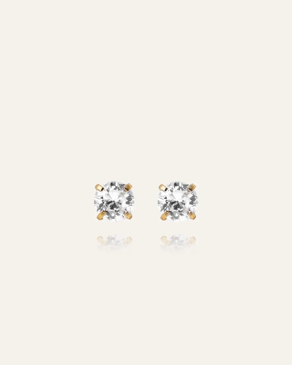 Mockberg Jolie White Medium Studs øredobber gull hvit