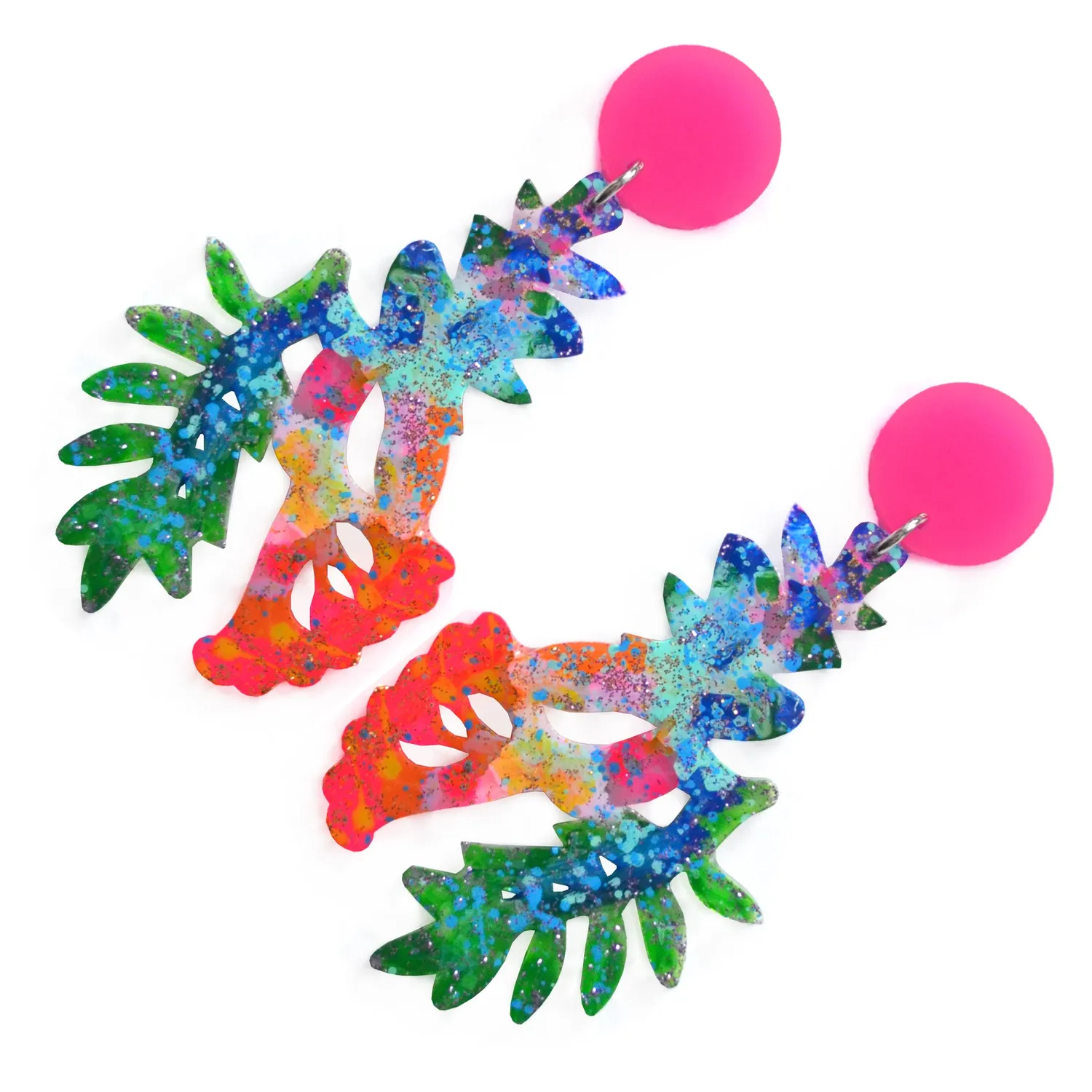 BooandBooFactory Tropical Flower øredobber 1 par fargerik