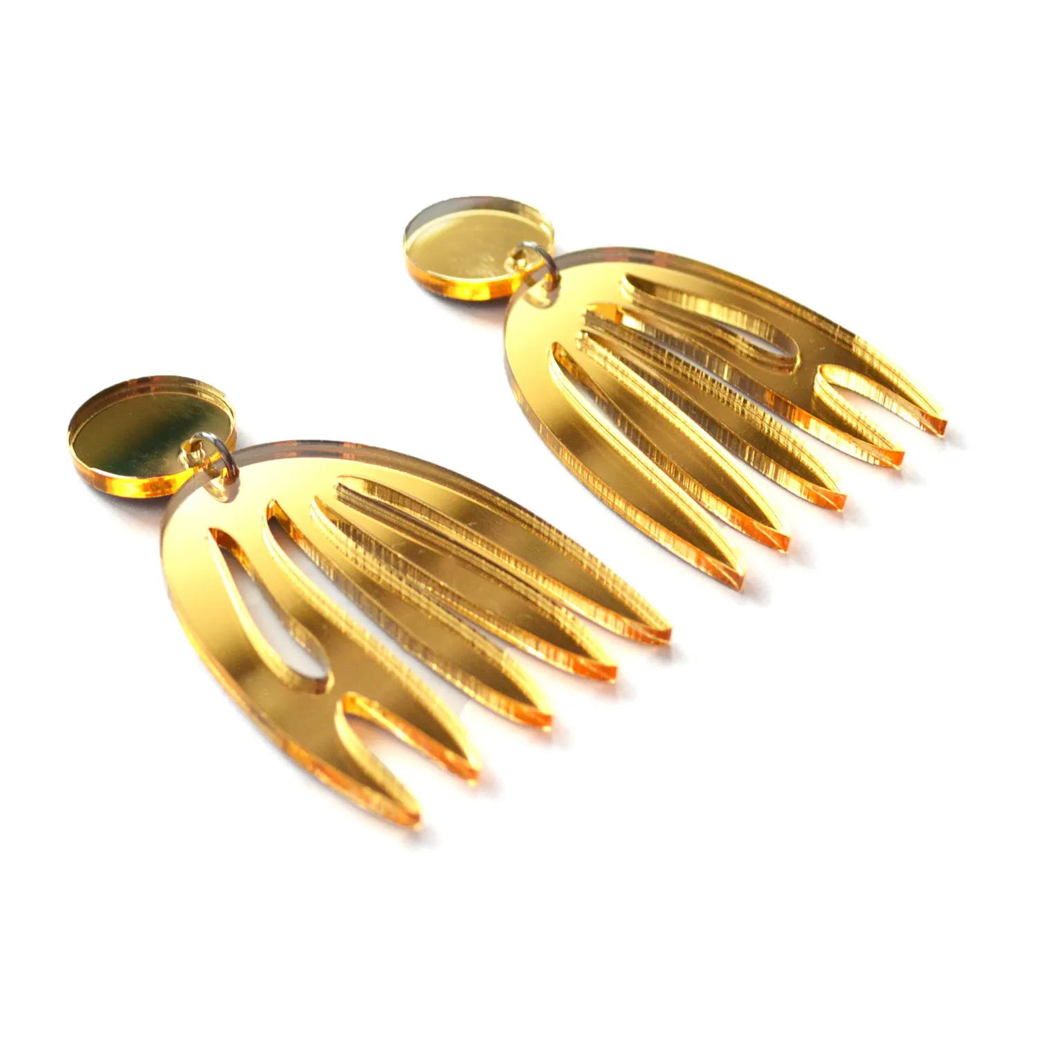 BooandBooFactory Gold Matisse akryl øredobber blad gullspeil