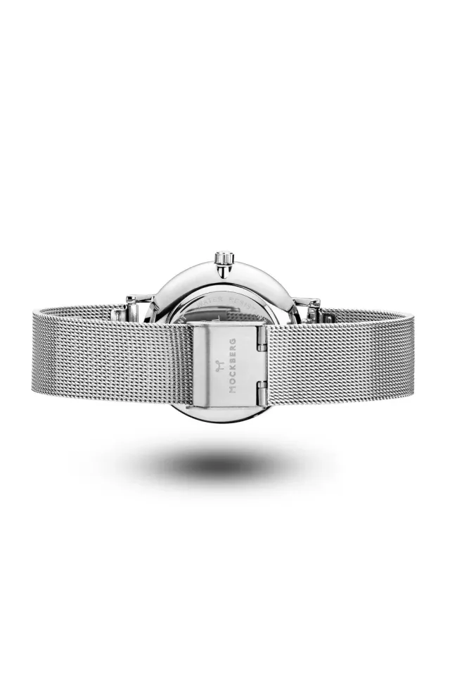 Mockberg mesh klokkereim sølv 28 mm stål