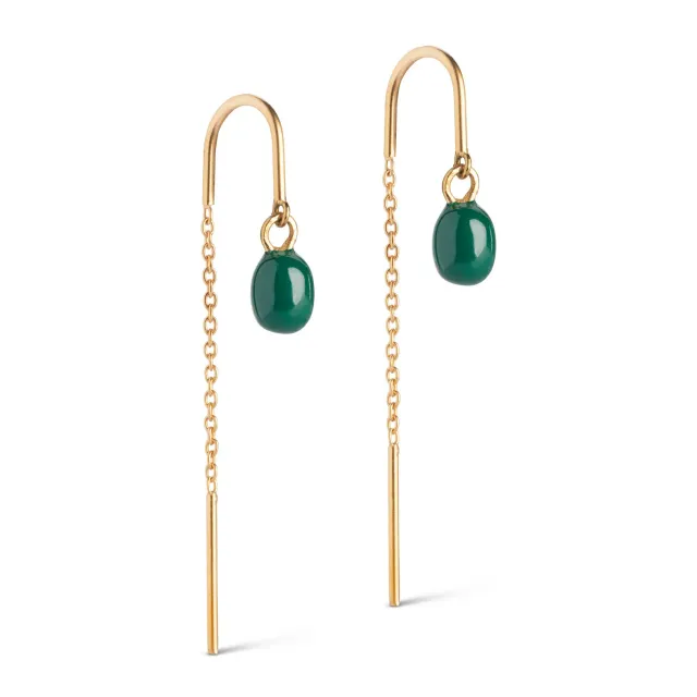 Enamel Eleanor Petrol Green øredobber 45 mm forgylt