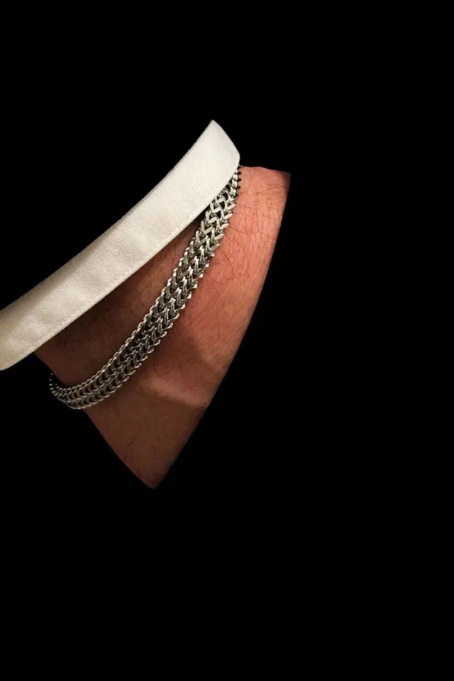 Mea Nani herrearmbånd stål sølv 22 cm polert