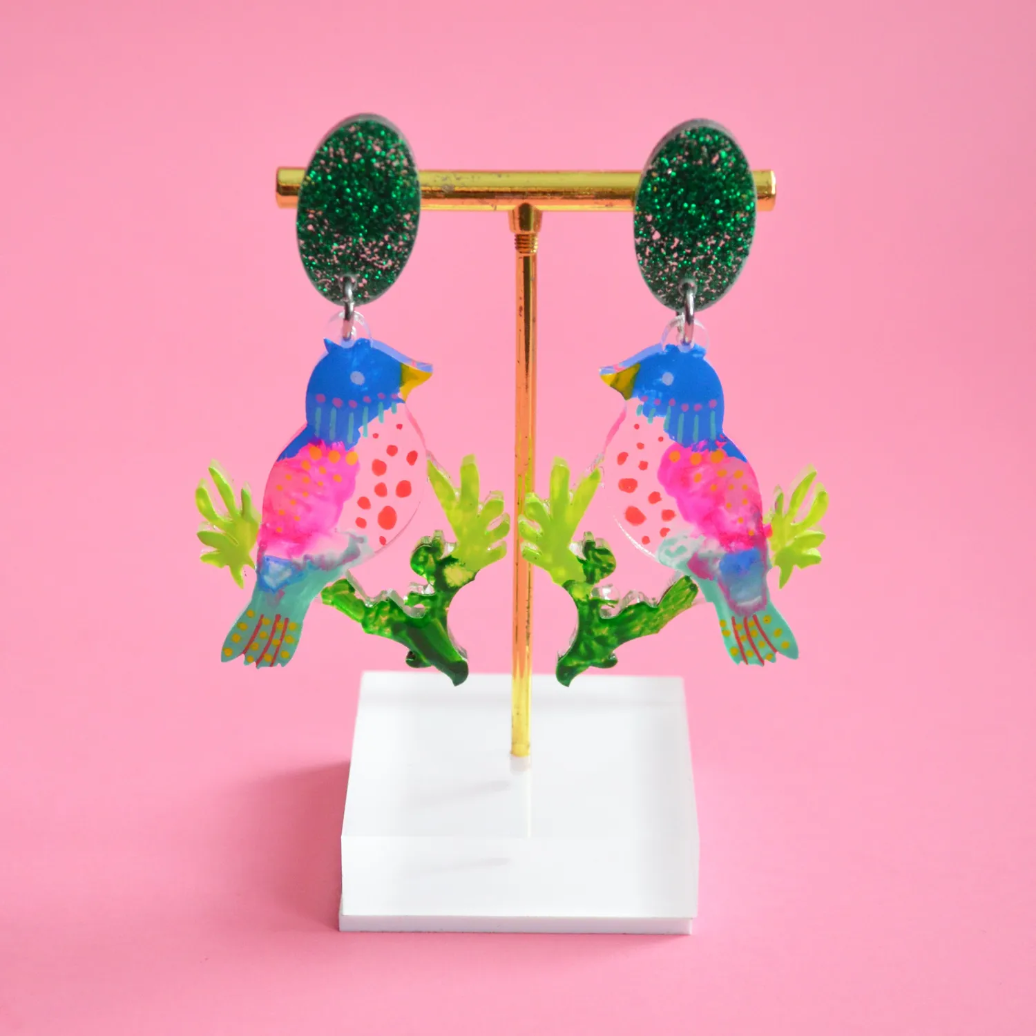 BooandBooFactory Tropical Bird øredobber akryl fugl
