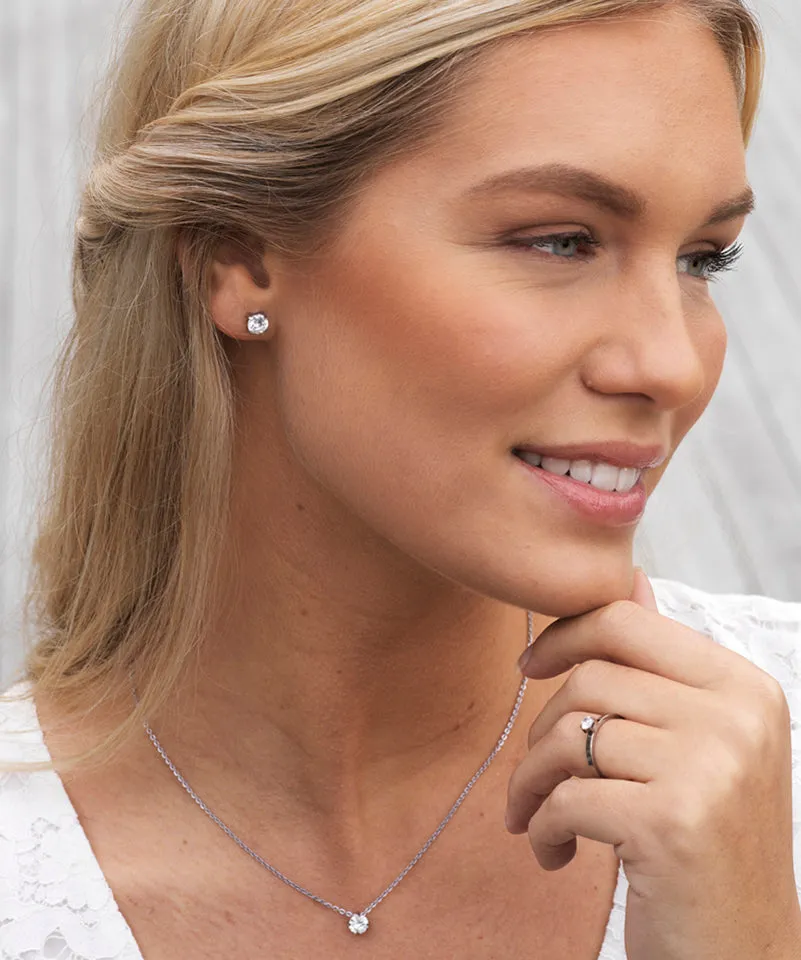 Blomdahl Tiffany halskjede 5/7 mm sølv cz hvit