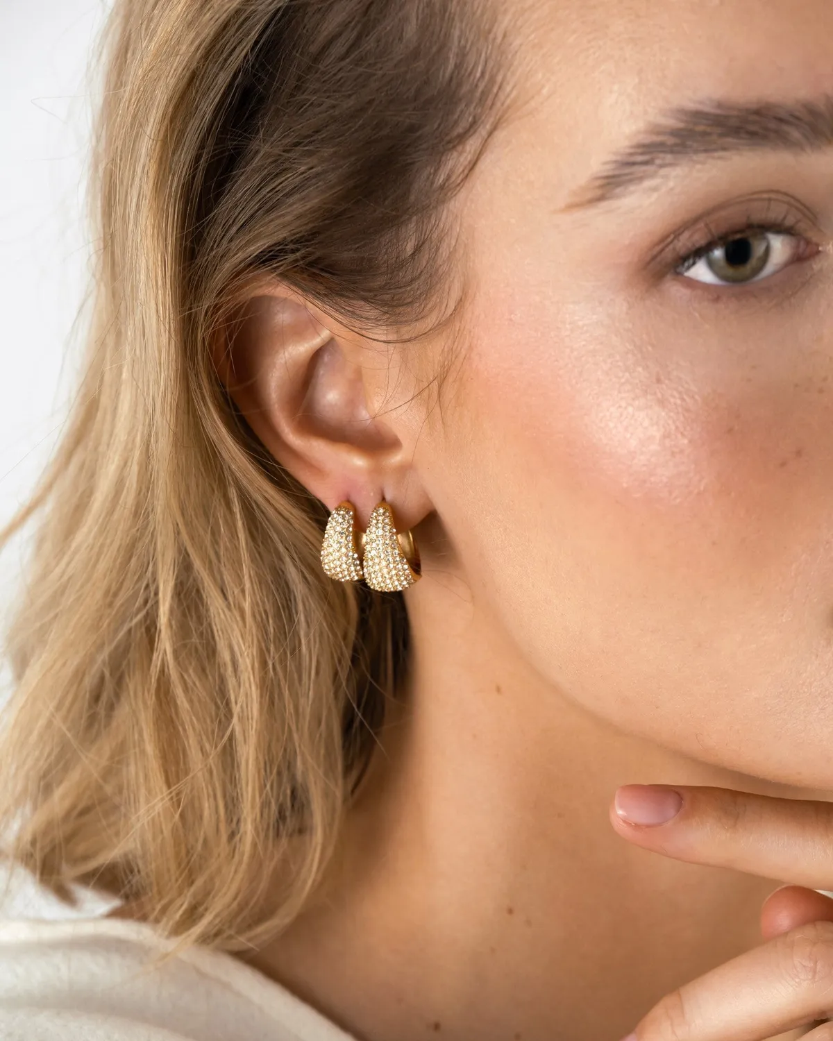 Mockberg Treasure Hoops Large øredobber 18 mm gull