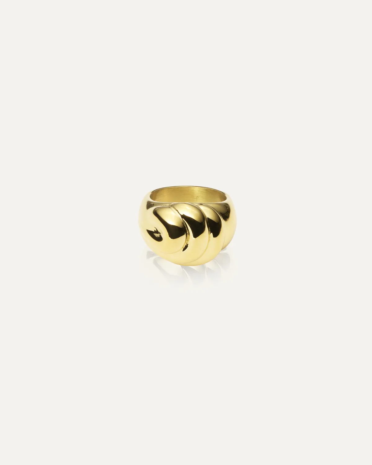 Mockberg Deco Bold ring gull 18K PVD størrelse 50
