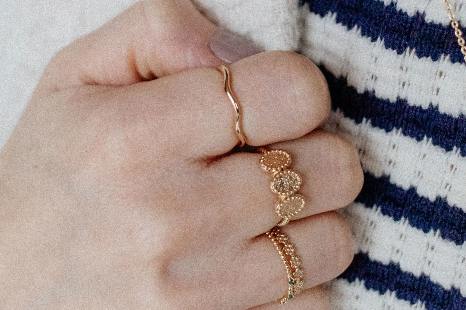 Eremis Adelina ring 18 karat gull vannbestandig