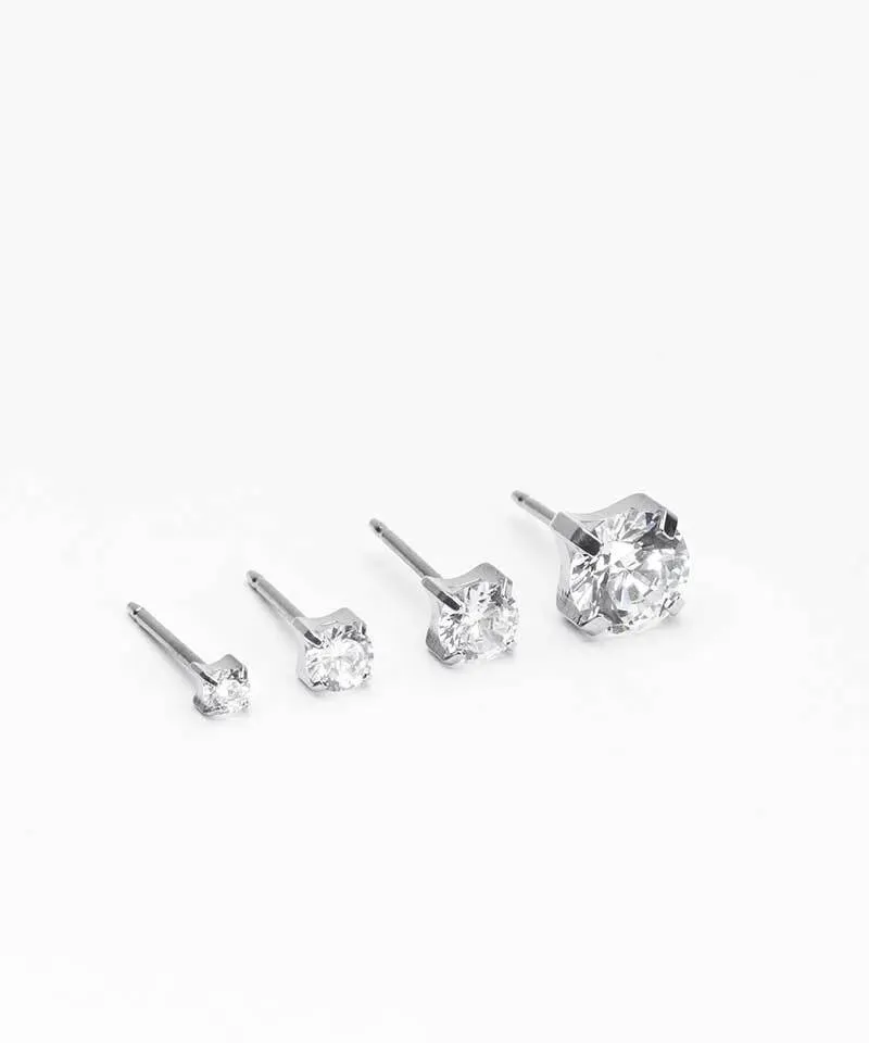 Blomdahl Tiffany øredobber 5 mm sølv CZ white titan