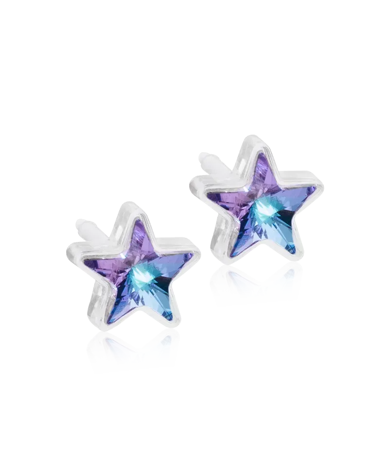 Blomdahl Star øredobber lilac shimmer 6 mm