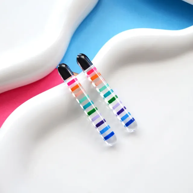 BooandBooFactory Rainbow Stripes øredobber svart