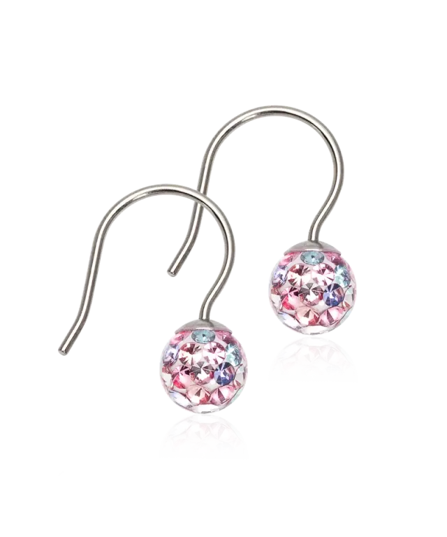 Blomdahl Mini Pendant Crystal Ball øredobber 6 mm titan