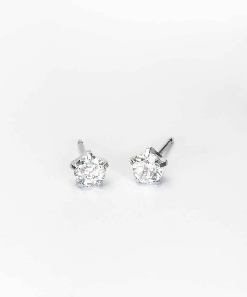 Blomdahl Tiffany Precious øredobber 5 mm sølv CZ White