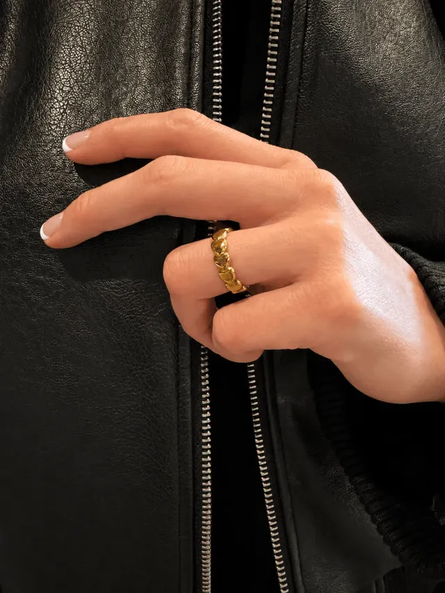 Mea Nani Hello Love ring 14K gull justerbar