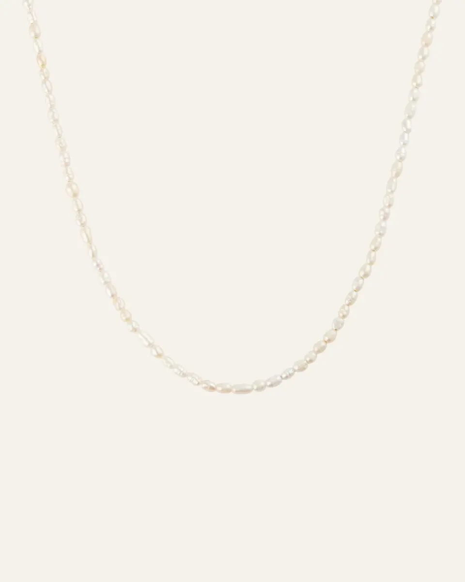 Mockberg Pearl halskjede 400 mm gull ferskvann