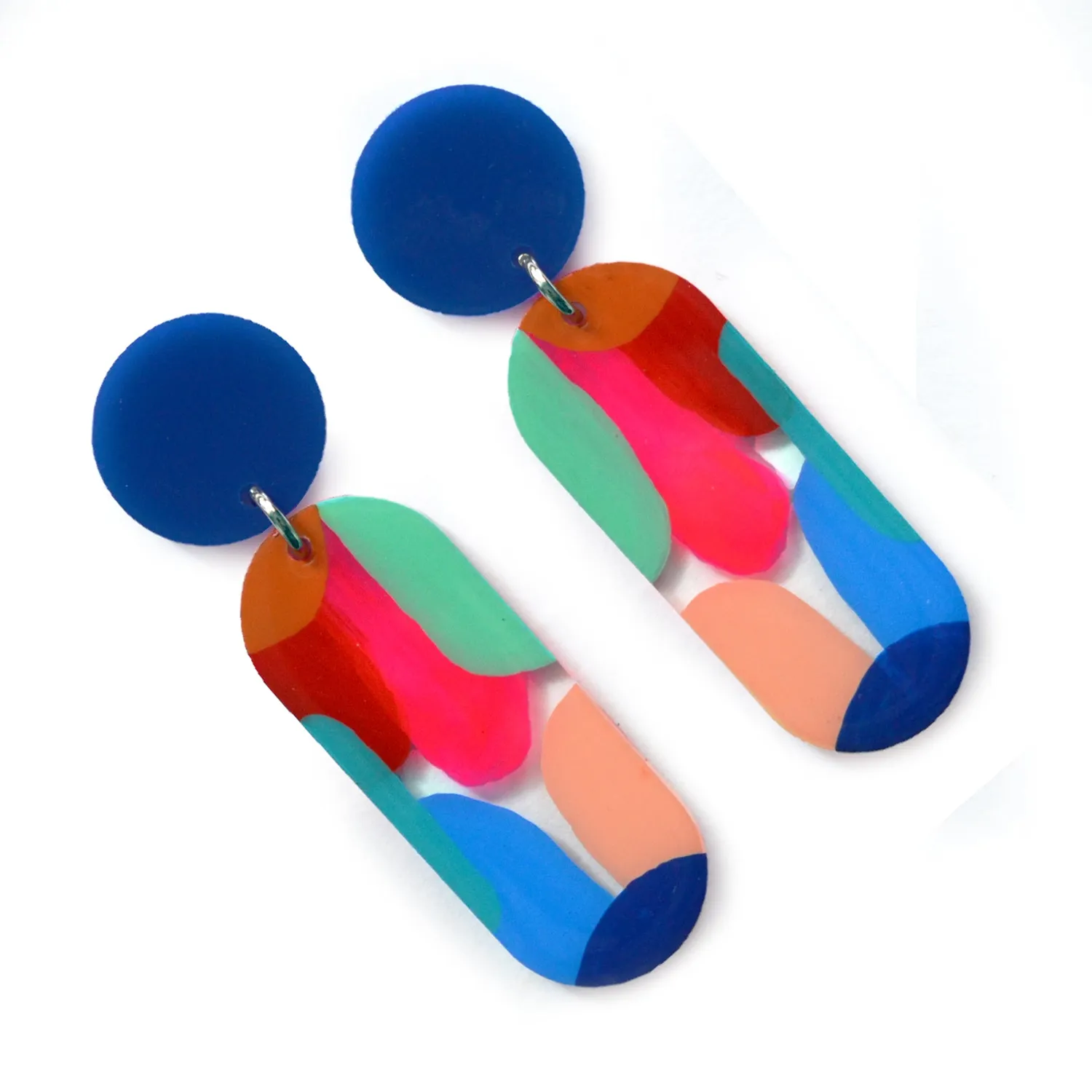 BooandBooFactory Oval Drop Resin øredobber flerfarget