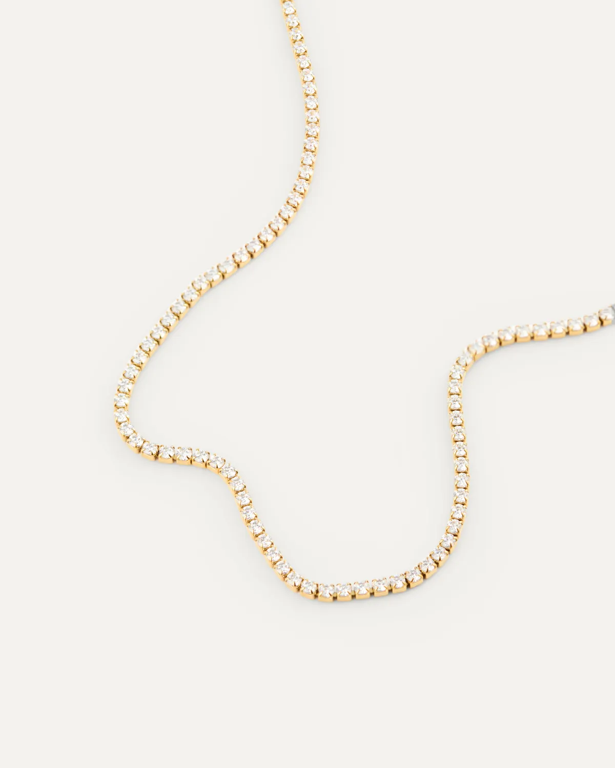 Mockberg Shiny Tennis Necklace halskjede gull 400 mm