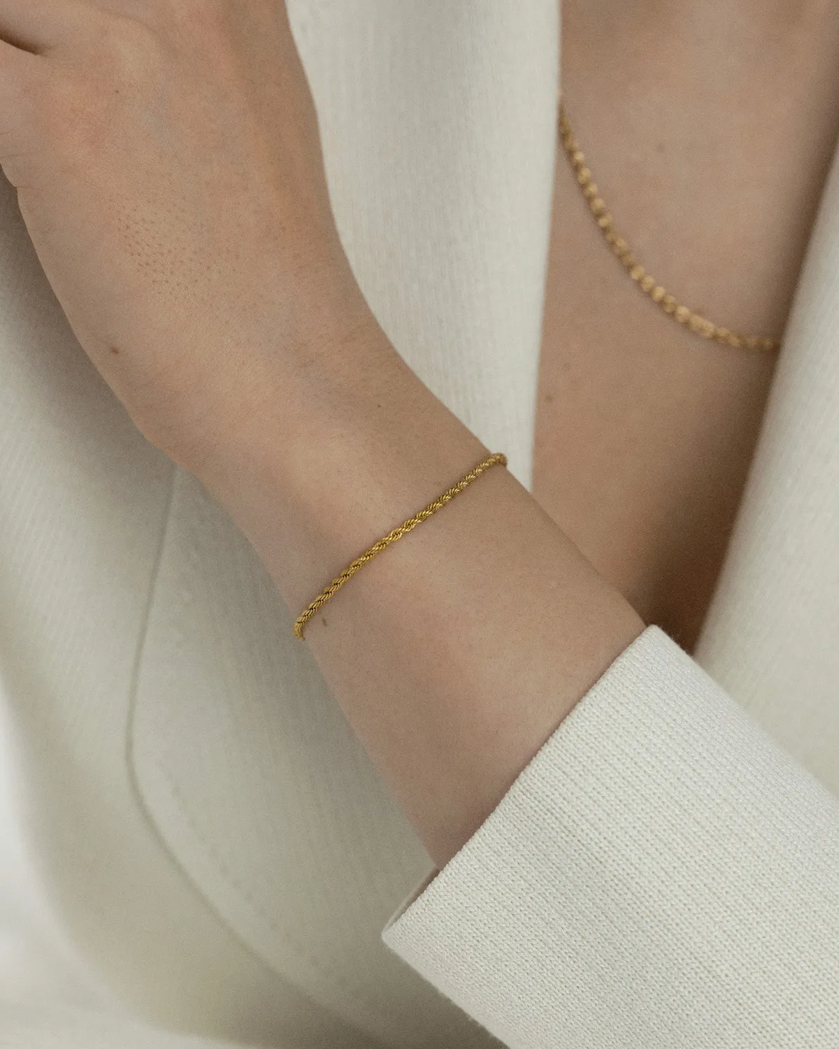 Mockberg Thin Rope Bracelet armbånd gull vanntett