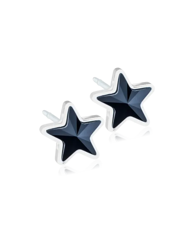 Blomdahl Star øredobber 6 mm jet nikkelfri