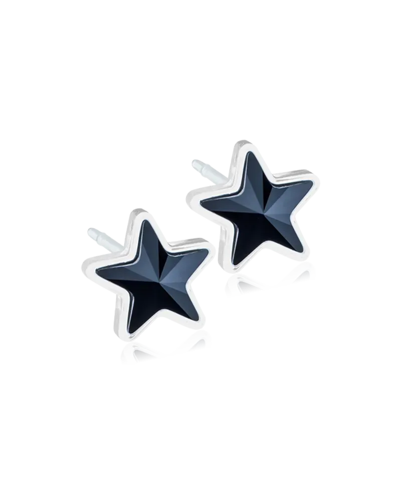 Blomdahl Star øredobber 6 mm jet nikkelfri
