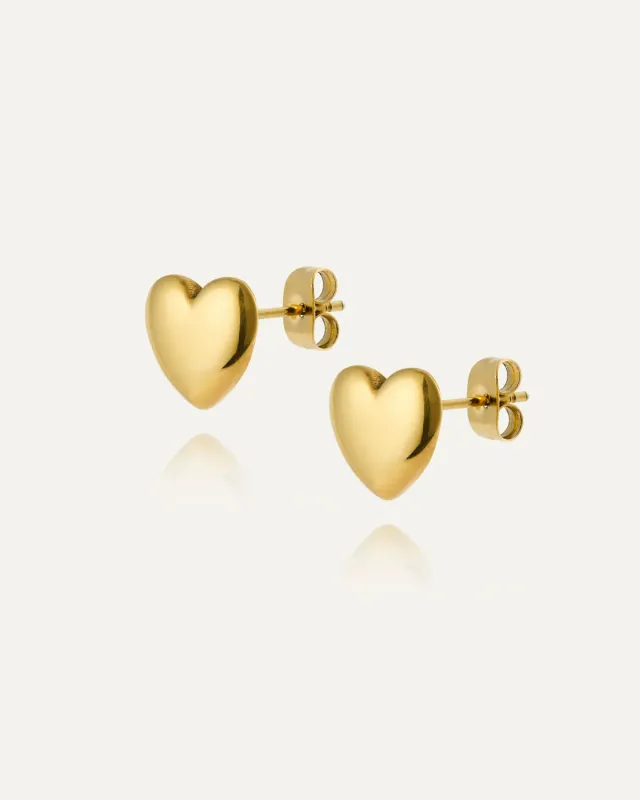 Mockberg Love Medium Studs øredobber gull hjerte