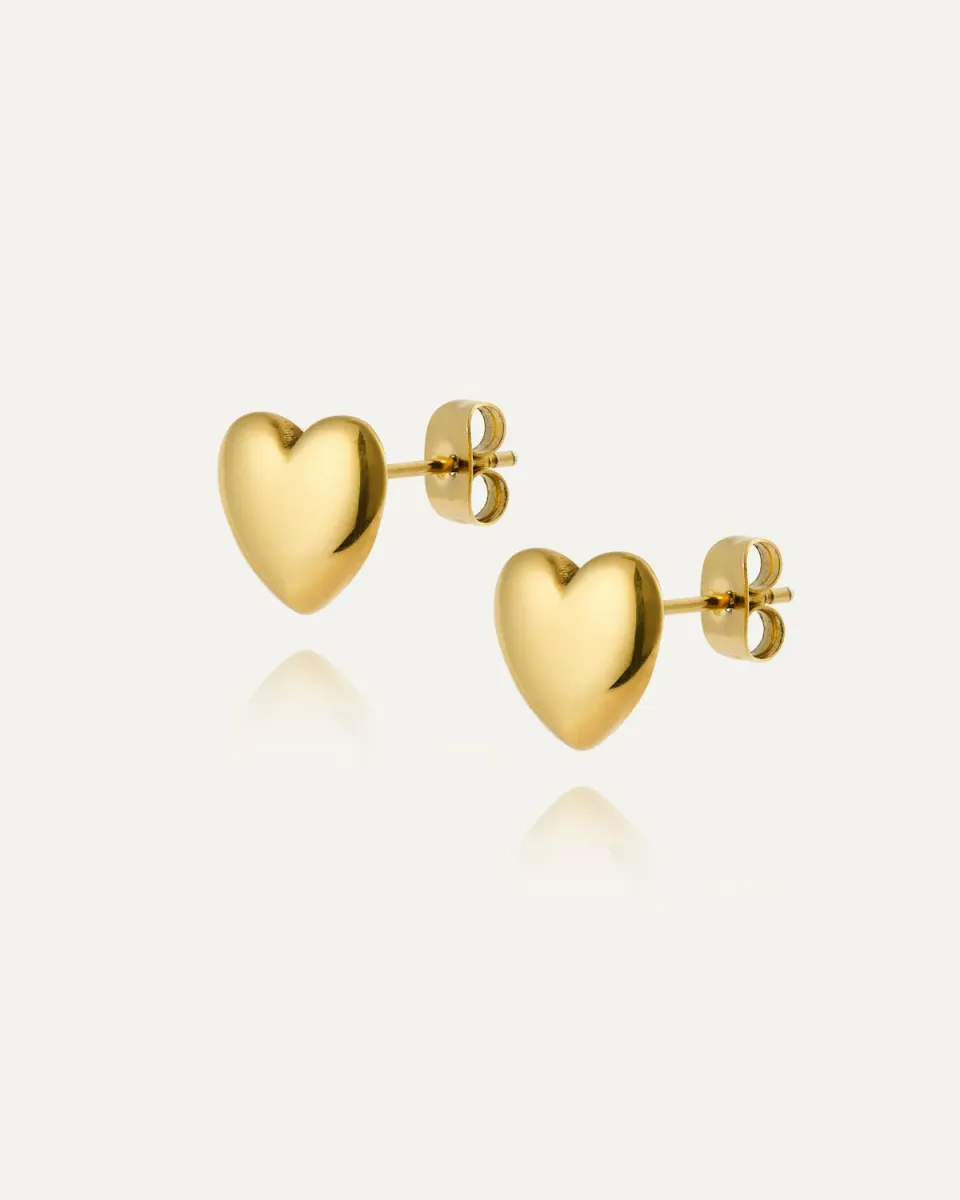 Mockberg Love Medium Studs øredobber gull hjerte