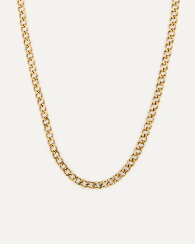 Mockberg Curb Chain halskjede gull 450 millimeter