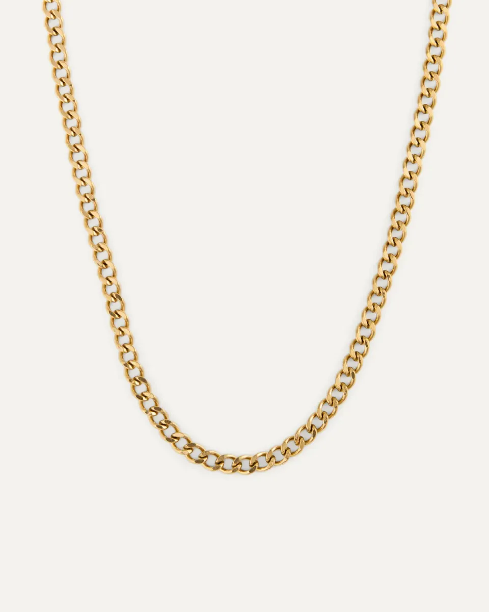 Mockberg Curb Chain halskjede gull 450 millimeter