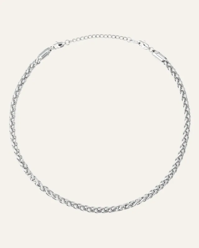 Mockberg Rebel Chain Thin halskjede sølv 400 mm vanntett