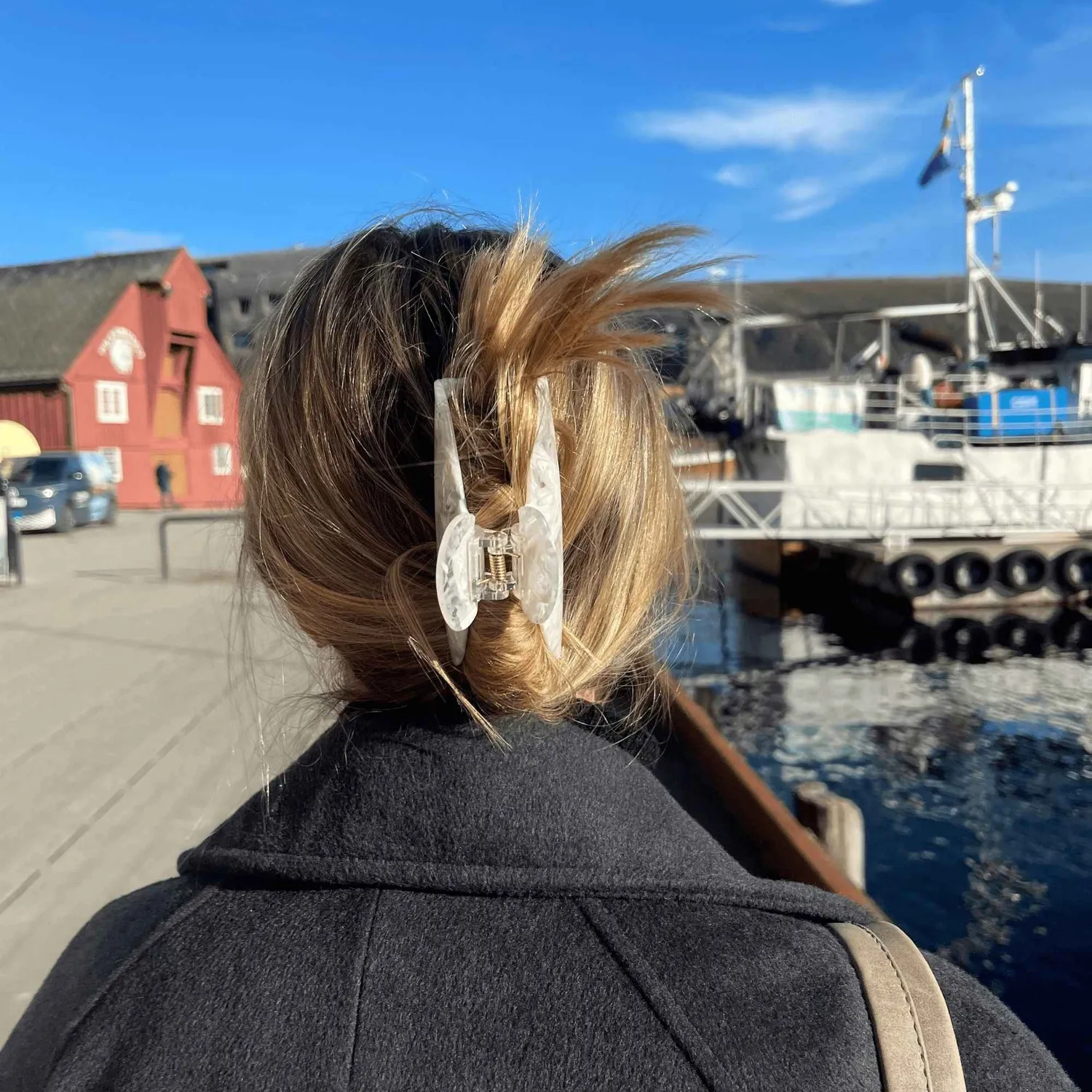 Mea Nani Arctic Pearl hårklype perlemor 10 cm