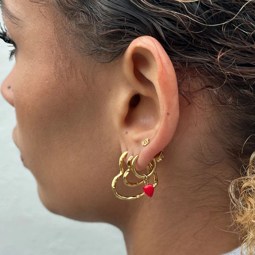 Enamel Rio Mini øredobber 4 mm forgylt par