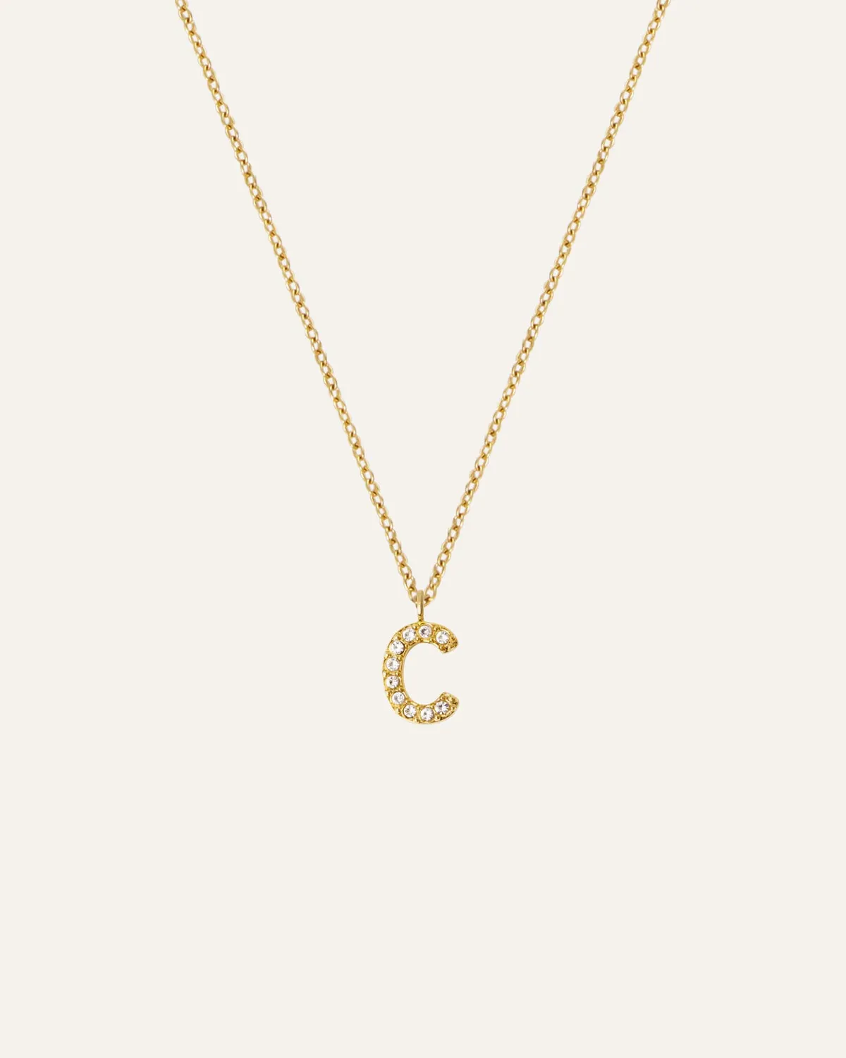 Mockberg Petite Stone Letter Necklace bokstav gull