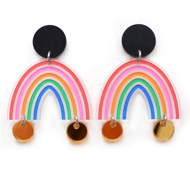 BooandBooFactory Rainbow øredobber statement regnbue